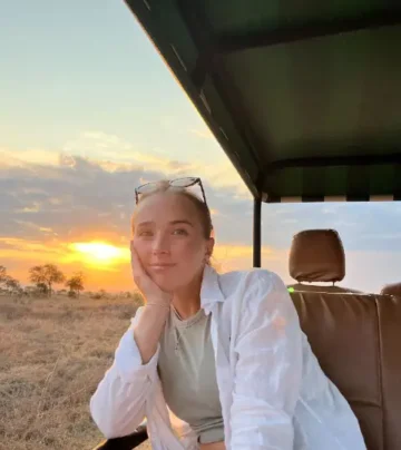 Moana Travel Buddy Porträtfoto vor tropischem Hintergrund