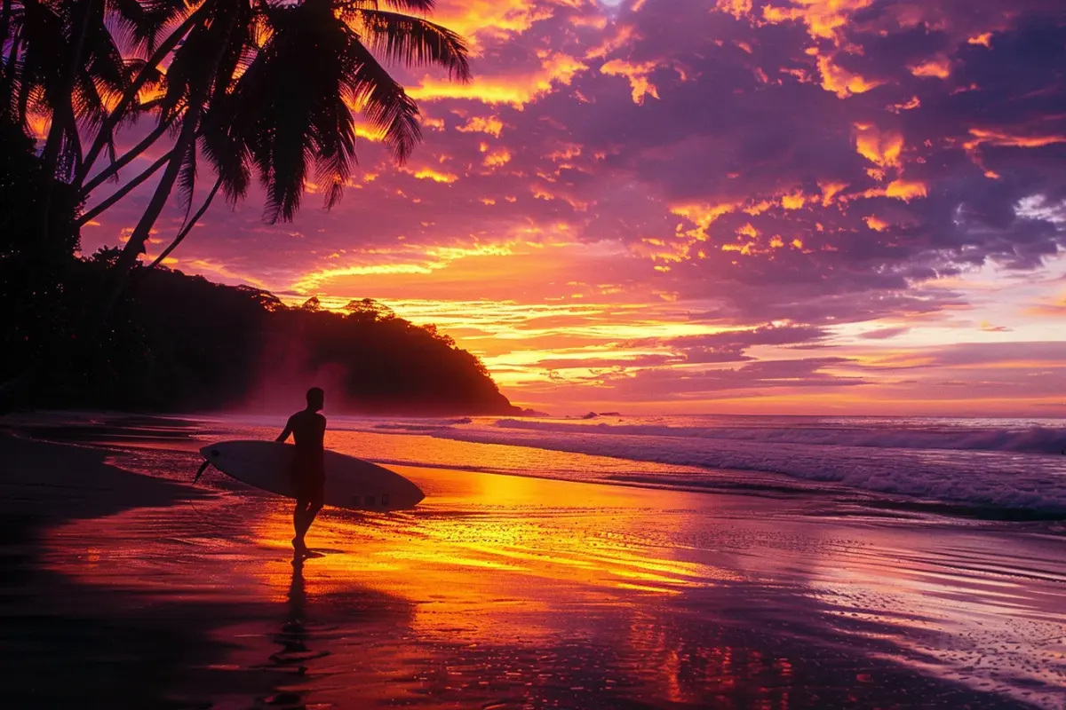 La Fortuna Wasserfall Costa Rica umgeben von tropischer Vegetation