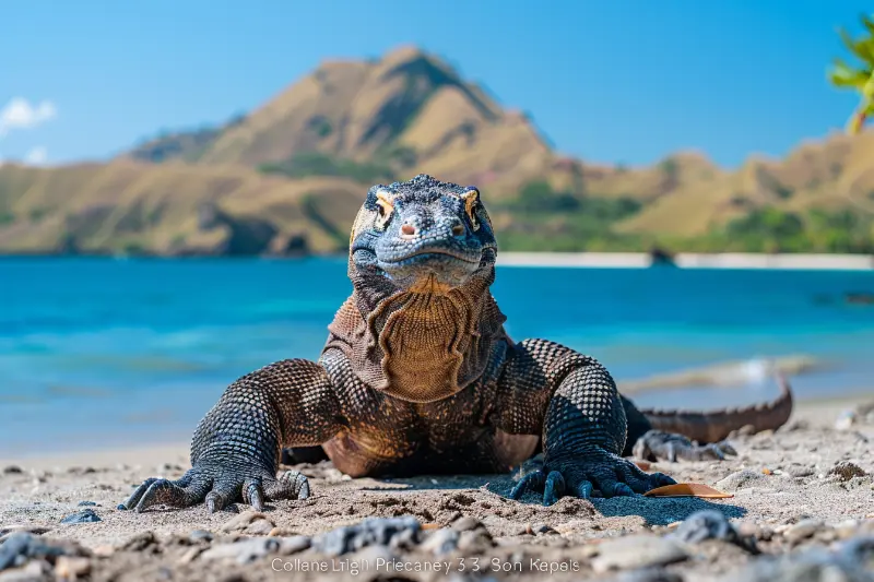 Komodowaran auf Rinca Island Indonesien