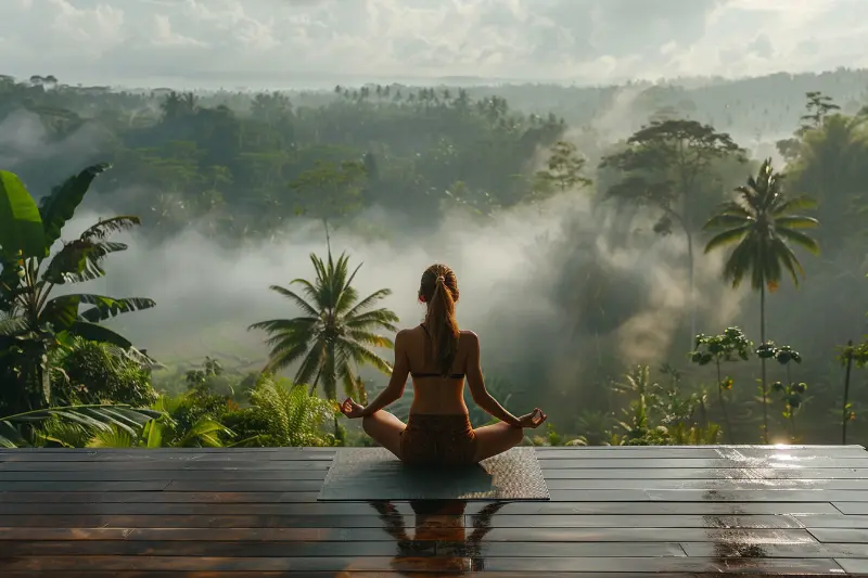 Yoga Session in Ubud Bali mit Dschungelblick