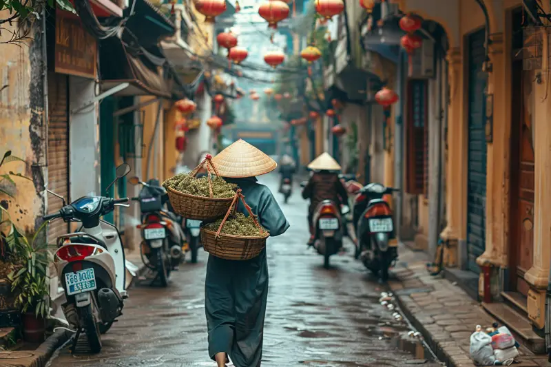 Hanoi Altstadt am Morgen Vietnam