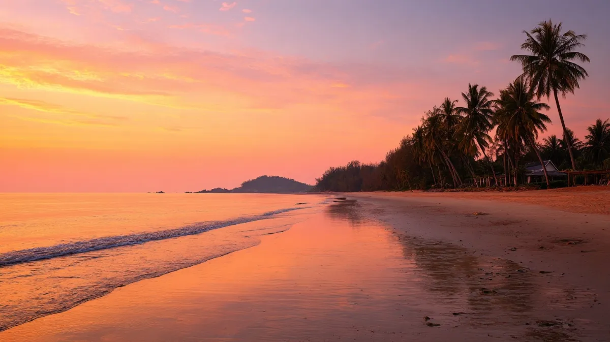 Long Beach auf Koh Lanta bei Sonnenuntergang Thailand