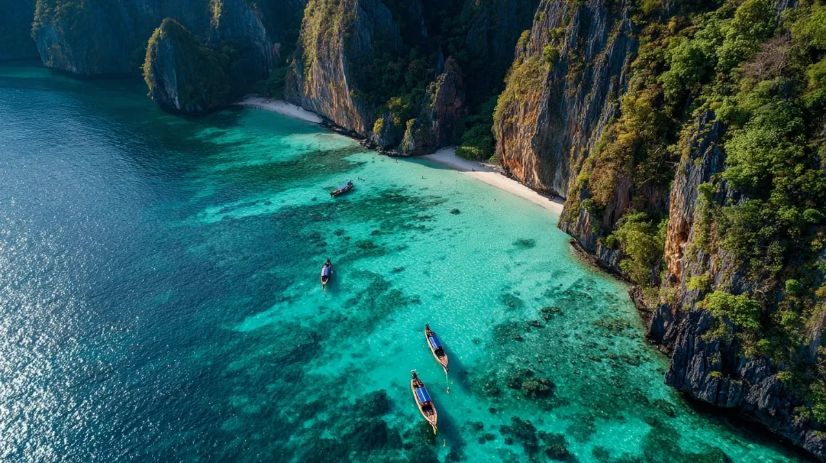 Koh Phi Phi aus der Luft Andamanensee Thailand