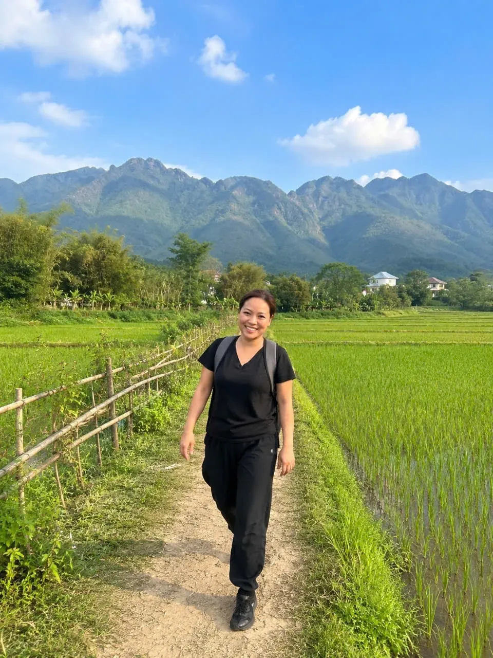 Reisfelder im Tal von Mai Chau Vietnam